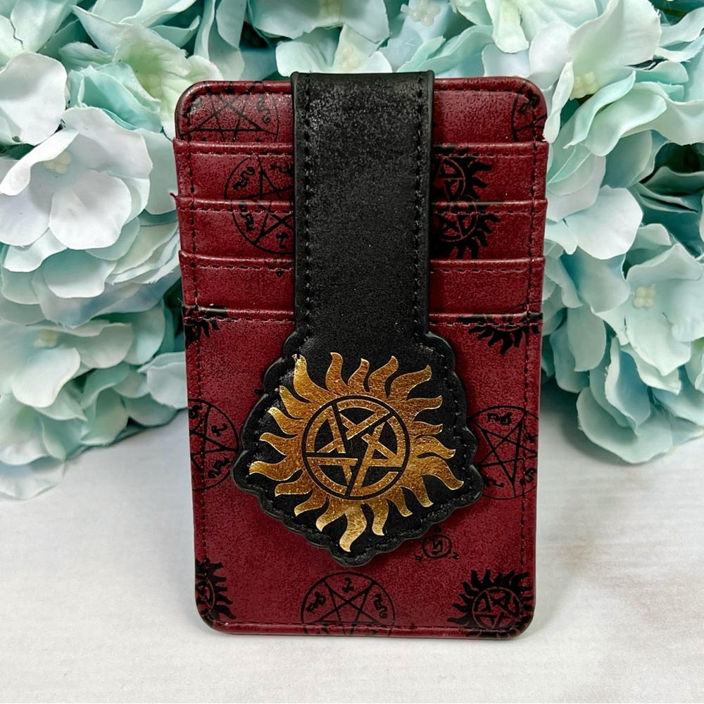 Supernatural Slim Wallet with Gold Sunburst Pentacle